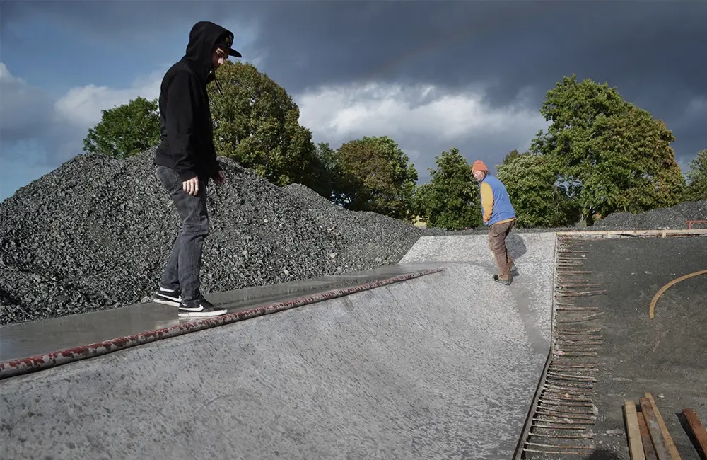 Byggplats för ny skatepark.