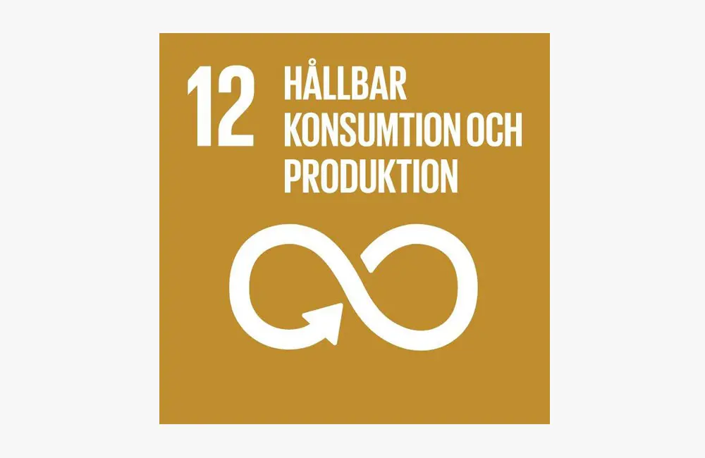 Symbol agenda 2030 Mål 12: Hållbar konsumtion och produktion.