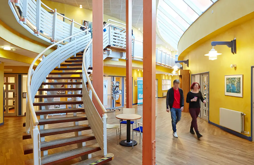 Utanför klassrummen Enen och Aspen på Nässjöakademin.