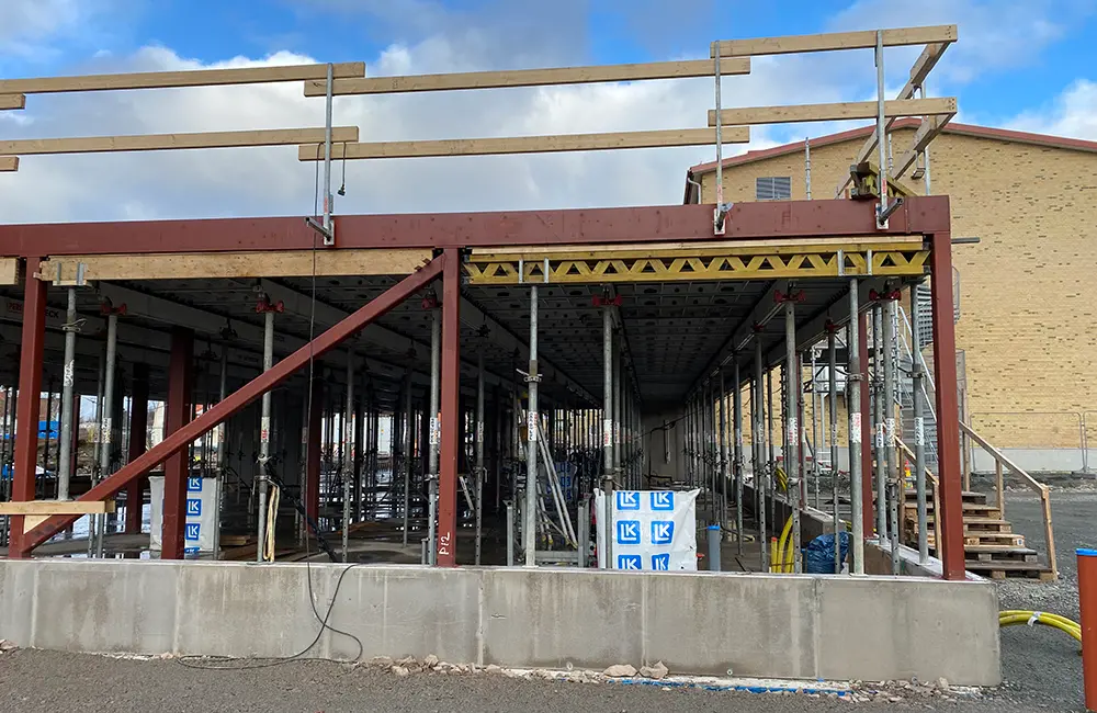 Regelkonstruktion för byggnad.