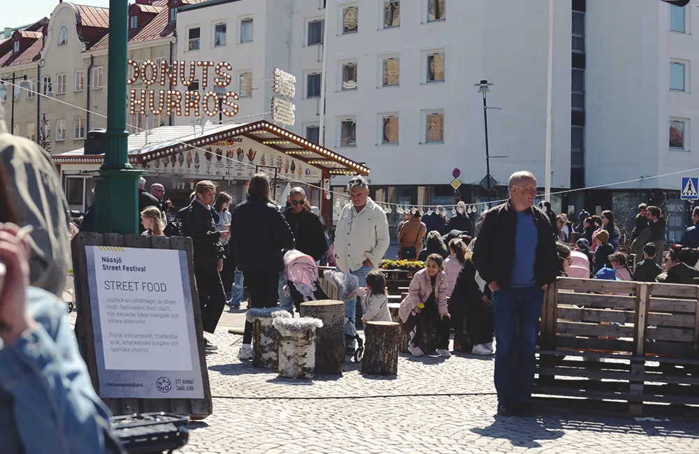 Food courten på Nässjö street festival. 