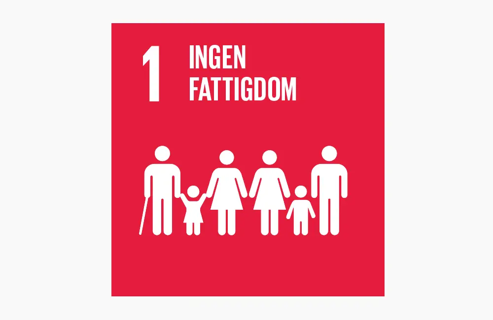 Symbol agenda 2030 Mål 1: Ingen fattigdom.
