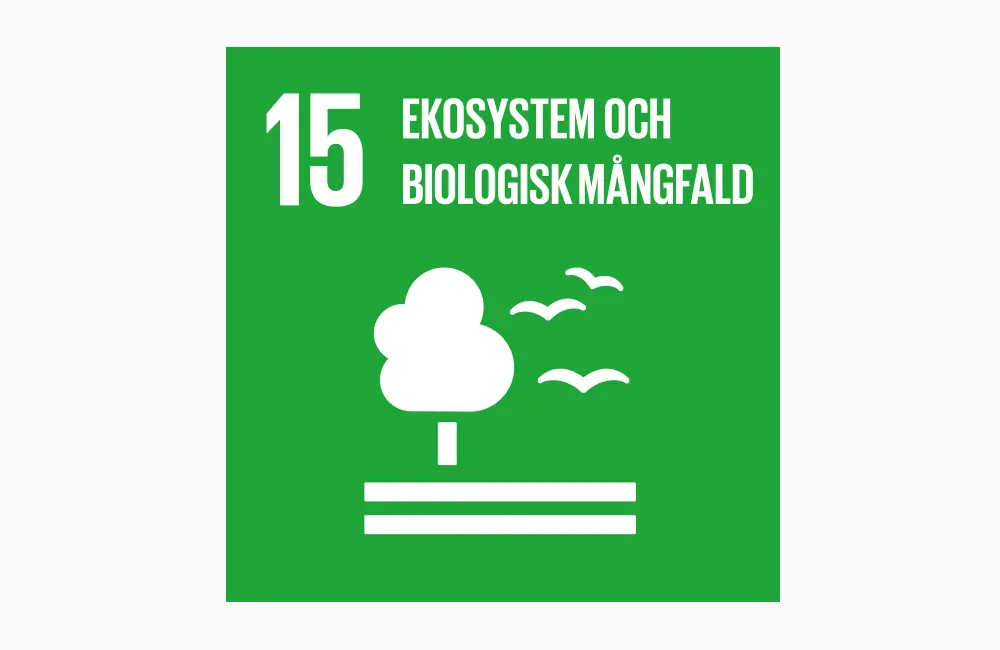Symbol agenda 2030 Mål 15: Ekosystem och biologisk mångfald.