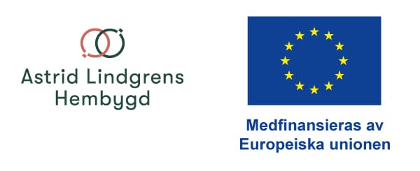 logotyper från Astrid Lindgrens Hembygd och Europeiska unionen