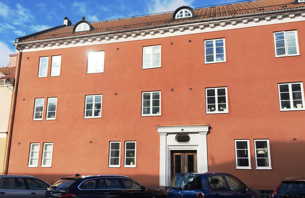 Bild på huset på Kyrkogatan 1 i Nässjö.