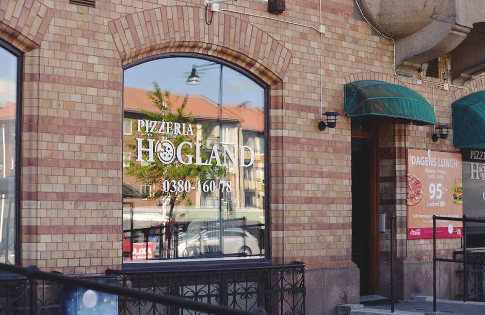Fasaden på pizzeria Högland i Nässjö