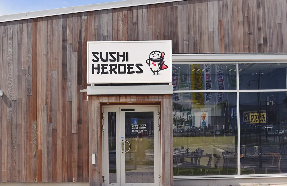 Fasaden på Sushi heroes.