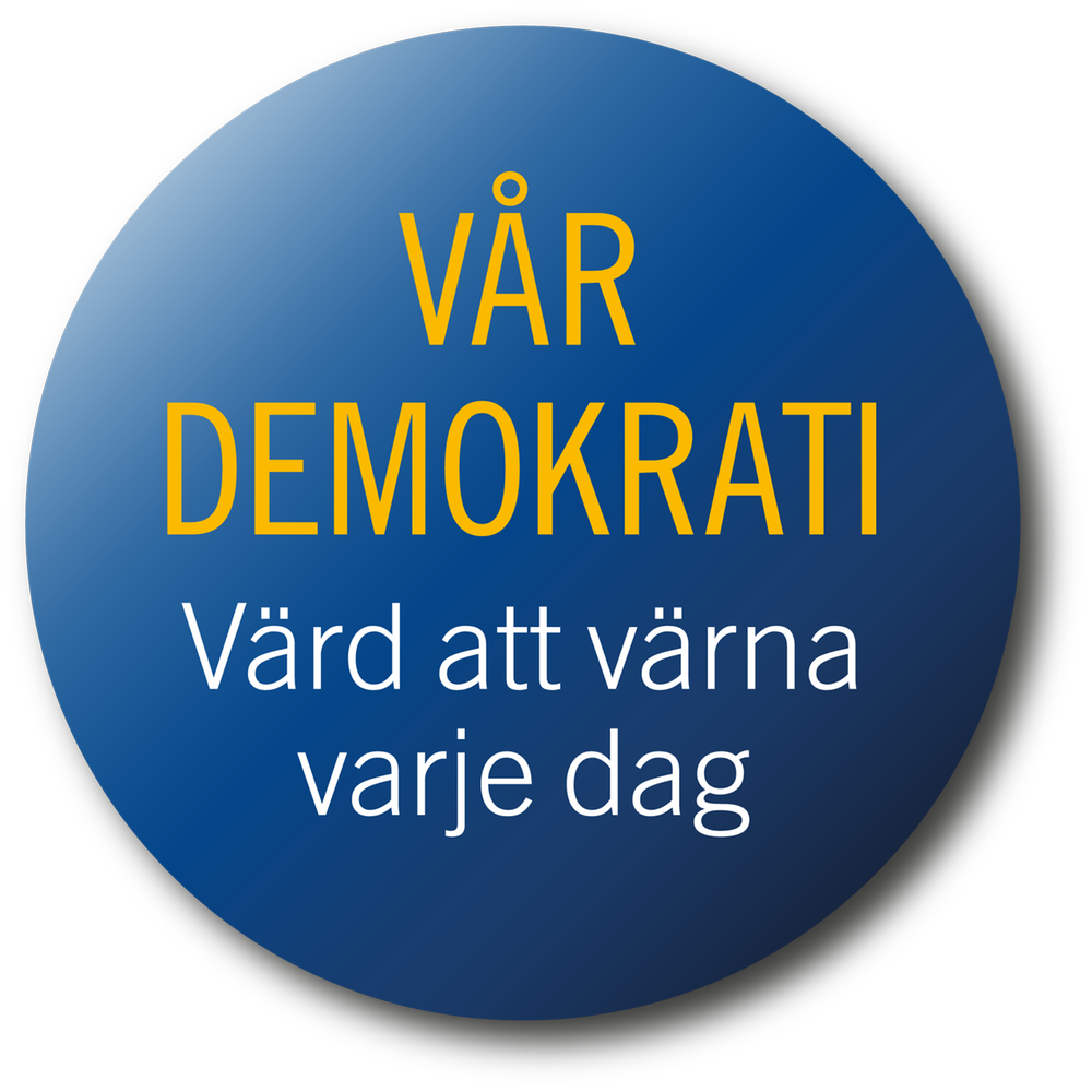 Logotyp Vår Demokrati. Värd att värna varje dag.